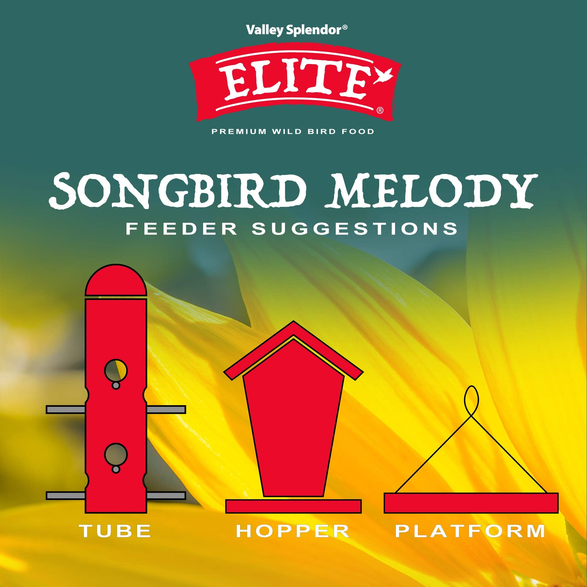 Valley Splendor Songbird Melody attracts more birds to the feeder.
