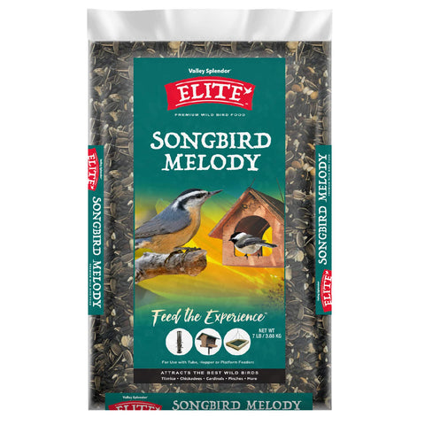 Valley Splendor Songbird Melody seed blend attracts cardinals and finches to your feeder.