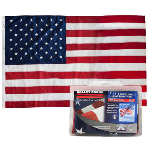 Valley Forge US4PN flag with brass grommets for secure mounting