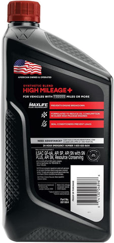 Valvoline High Mileage 150K label closeup showing premium formula for longevity.