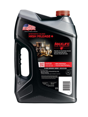 Cap close-up on Valvoline High Mileage 150K helps prevent leaks.