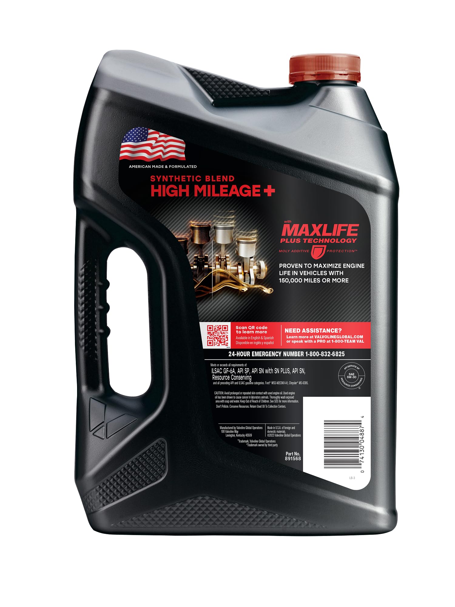 Valvoline High Mileage 150K bottle with seal conditioners preventing leaks.