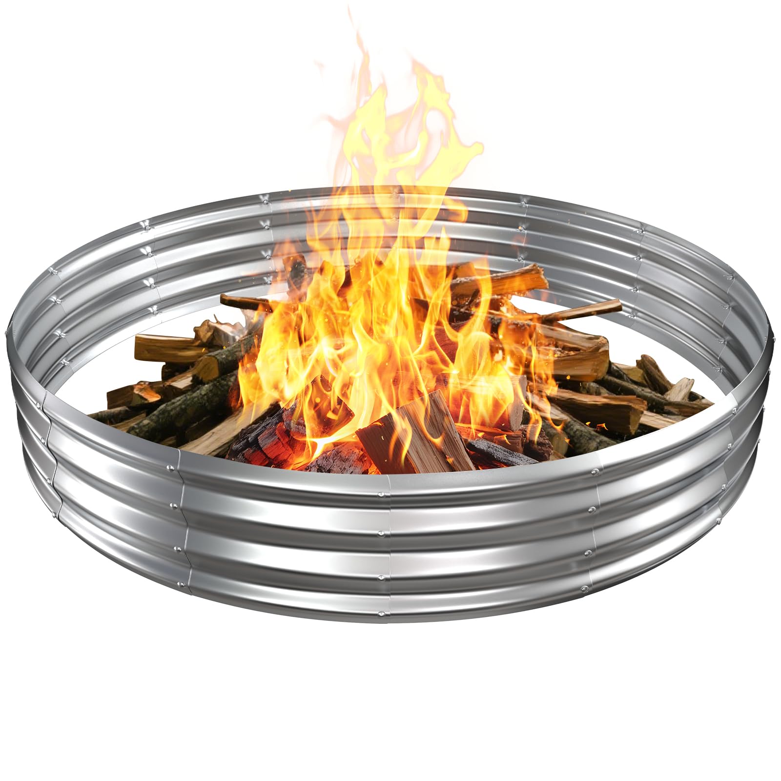 VAMFUTRE 6ft diameter fire pit ring ideal for large outdoor gatherings.