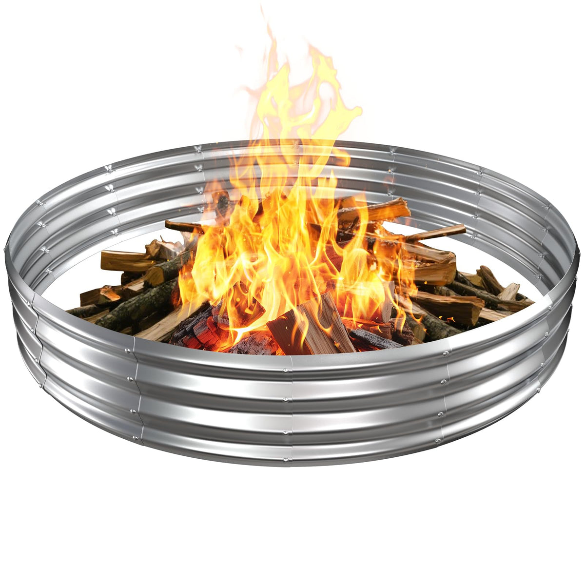 VAMFUTRE 6ft diameter fire pit ring ideal for large outdoor gatherings.