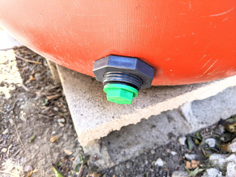 Van Enterprises forest green plug with O-ring for rain barrel bulkhead sealing
