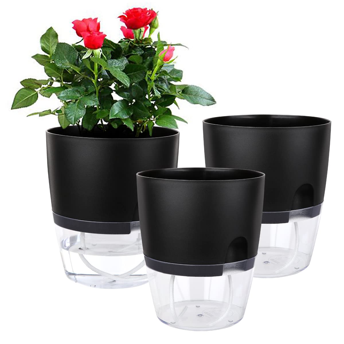 Vanavazon 6-inch self-watering planter for African violets keeps soil hydrated for days.