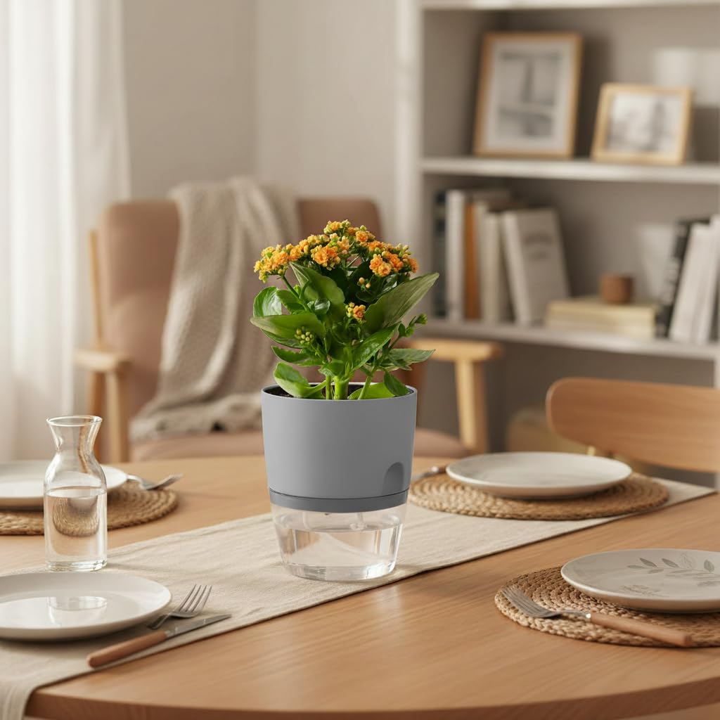 Vanavazon double-layer water storage grey keeps excess water handy for plants.