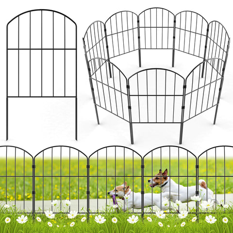 VANCASTLE decorative garden fence panel in black metal for outdoor elegance