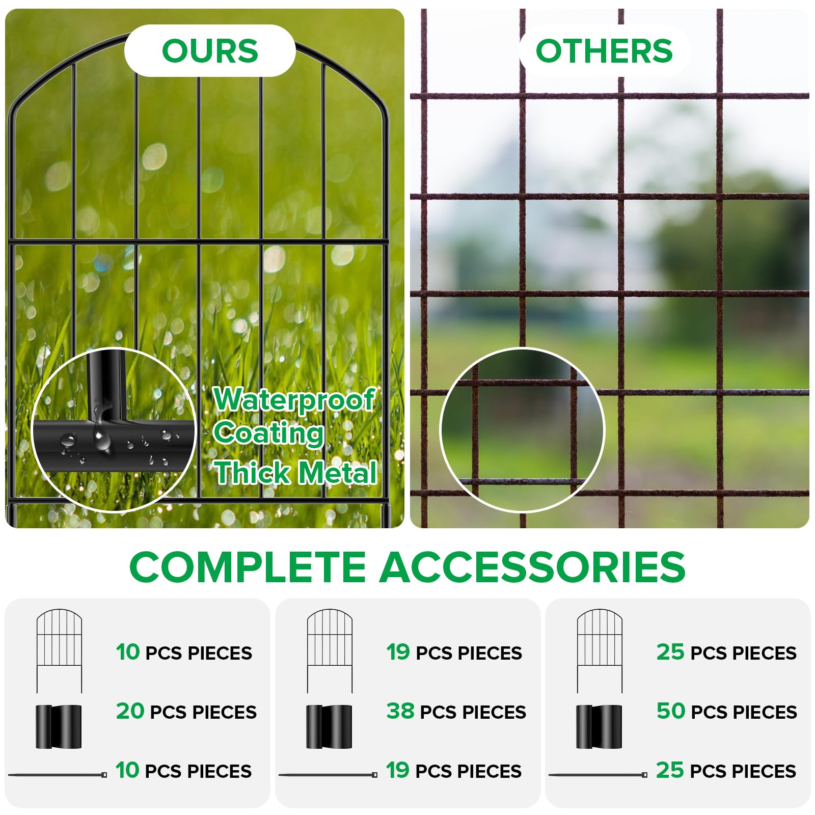 Easy installation with stakes and S-clips for VANCASTLE fence