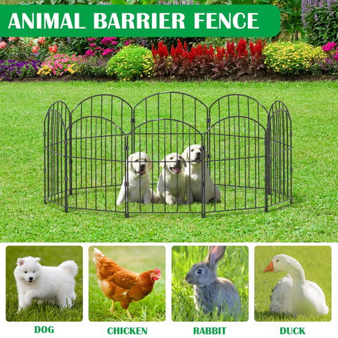 VANCASTLE black ornamental fence enhances yard, patio, and lawn aesthetics