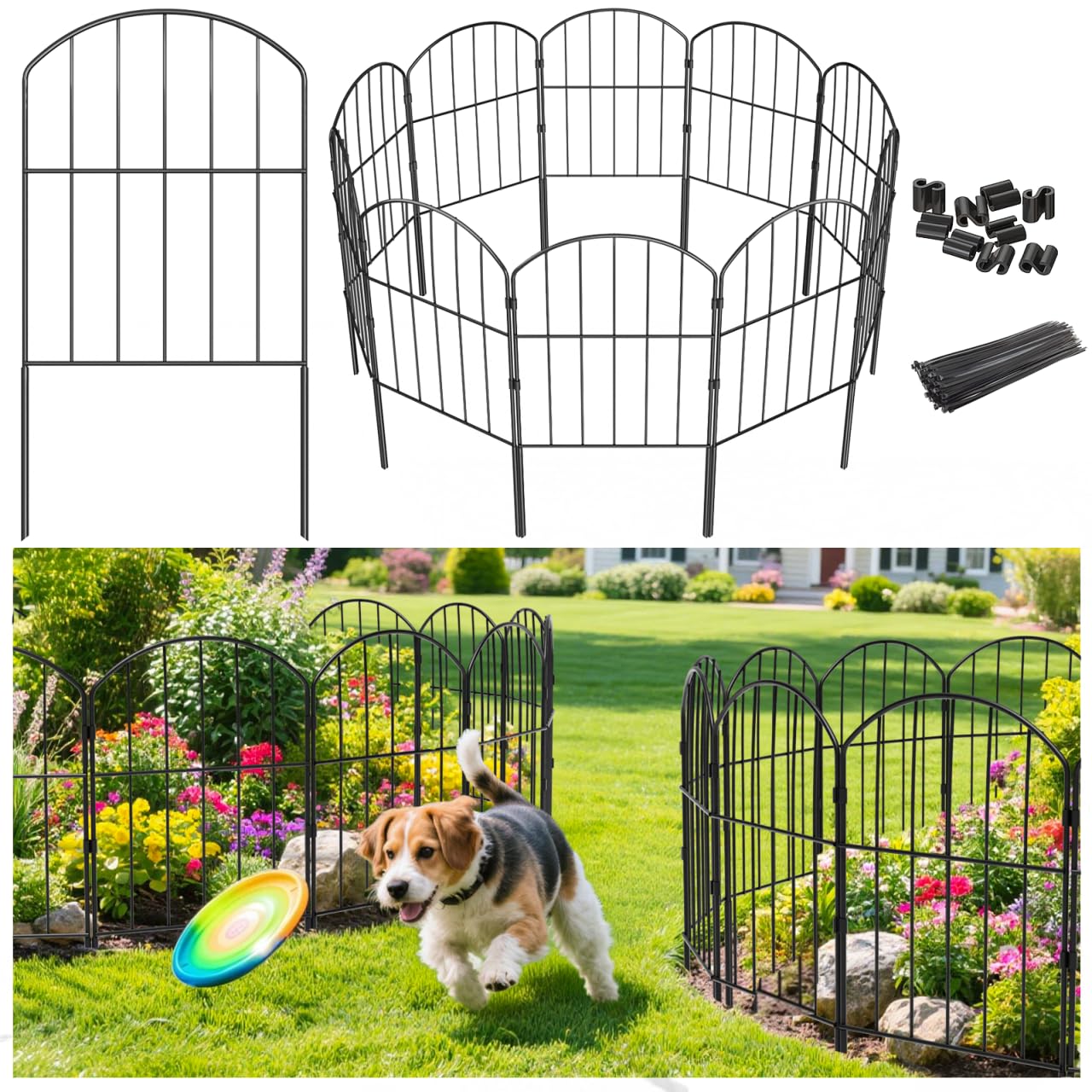 VANCASTLE decorative garden fence panel showing sturdy border for outdoor use