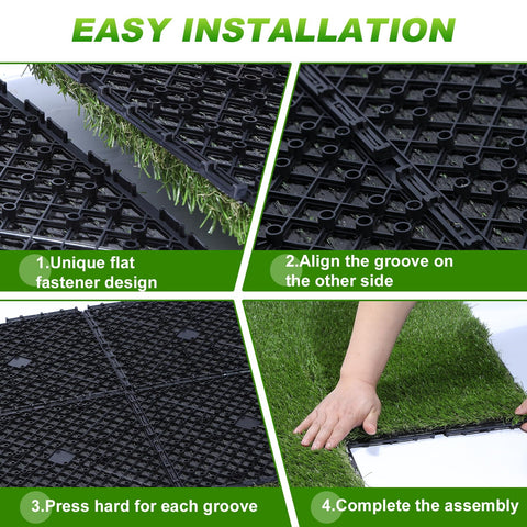 VANCASTLE self-draining turf mat suited for outdoor patios and poolside areas.