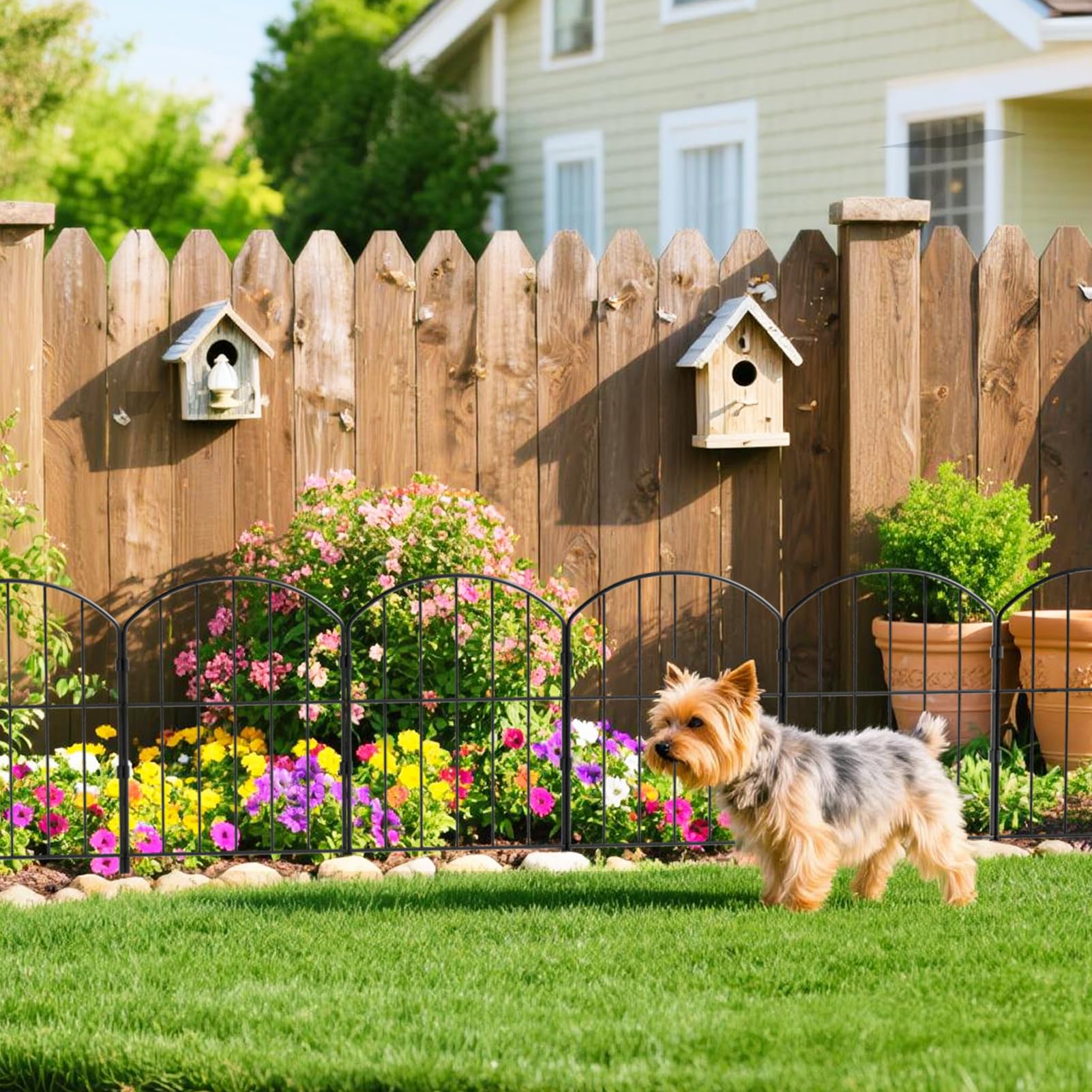 VANCASTLE total length of 10.5 feet shown as modular fencing