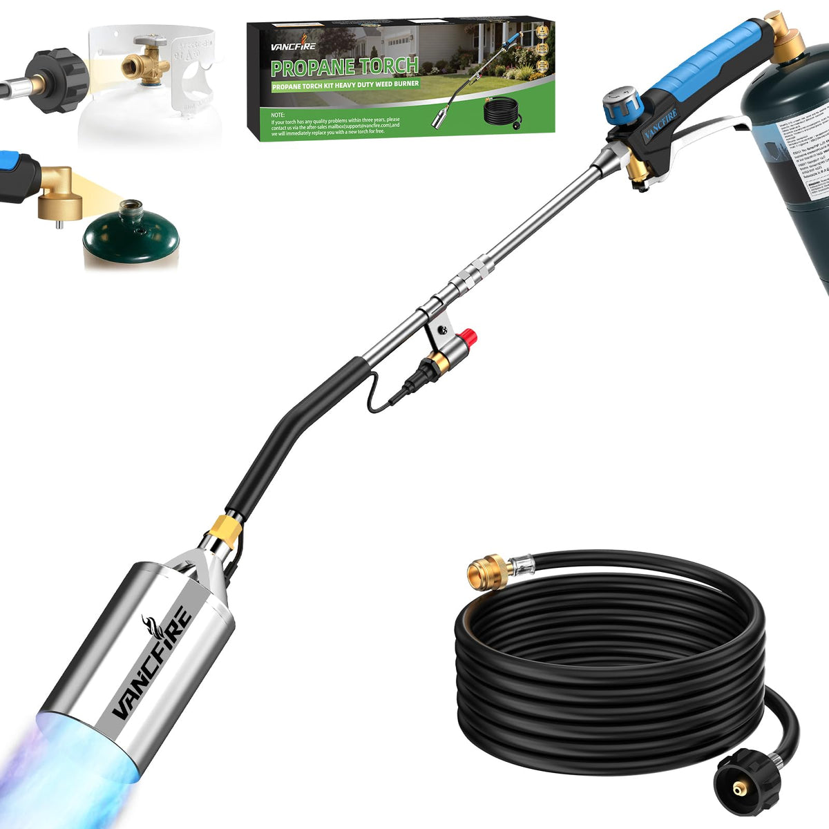VANCFIRE propane torch weed burner with 33-inch reach for outdoor weeding