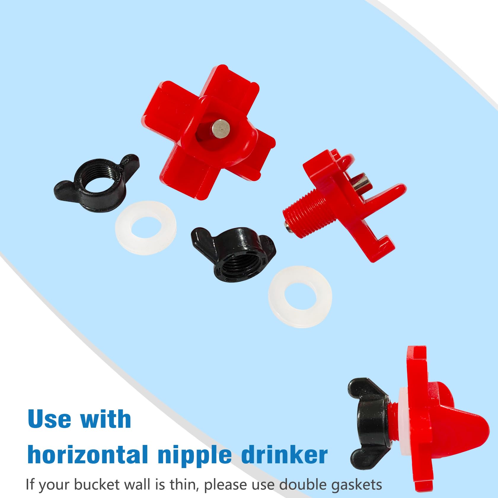 VandanCoop poultry water cup washers for easy assembly.