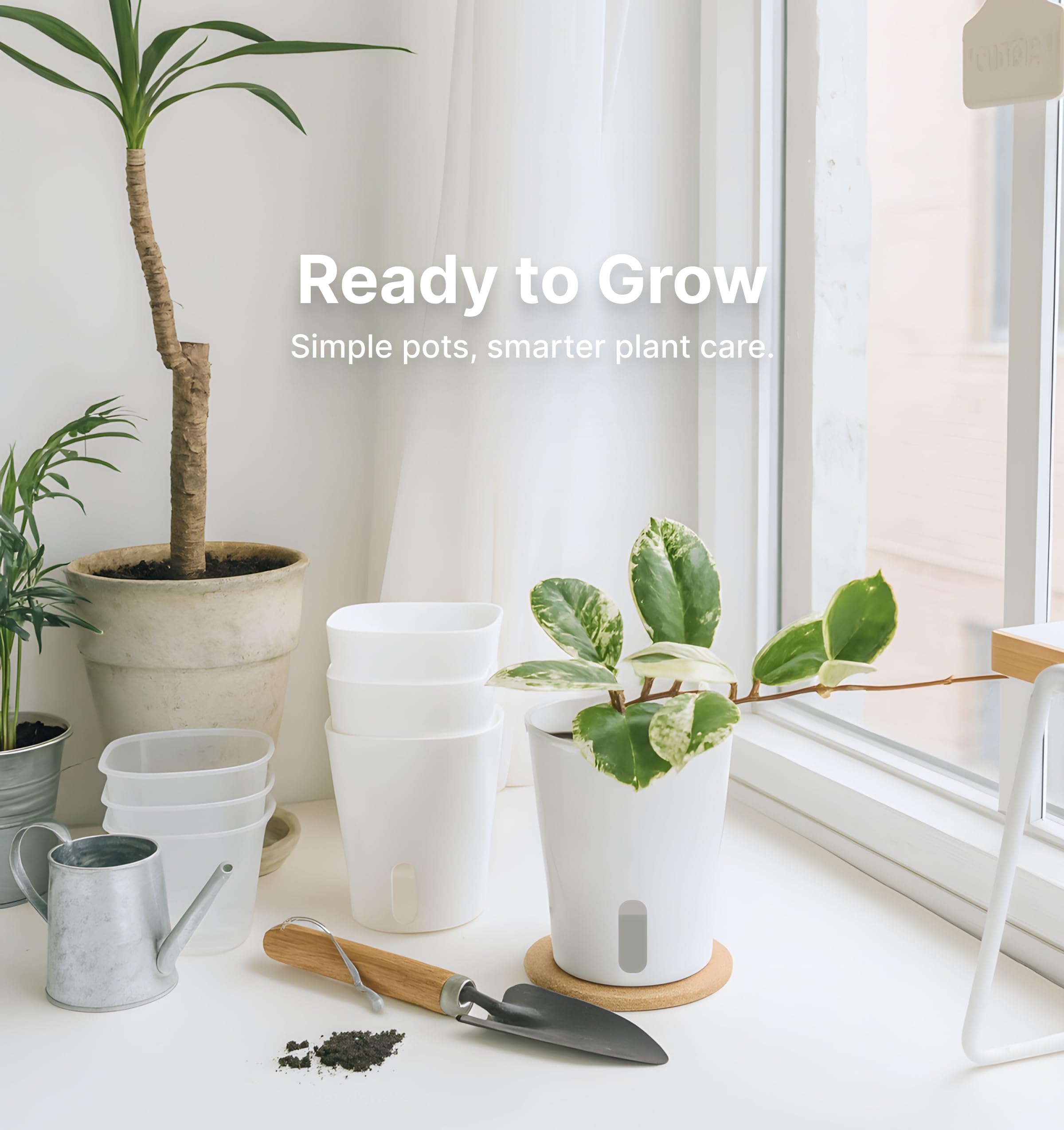 Top-refill design on Vandorelle 4in pot for easy watering