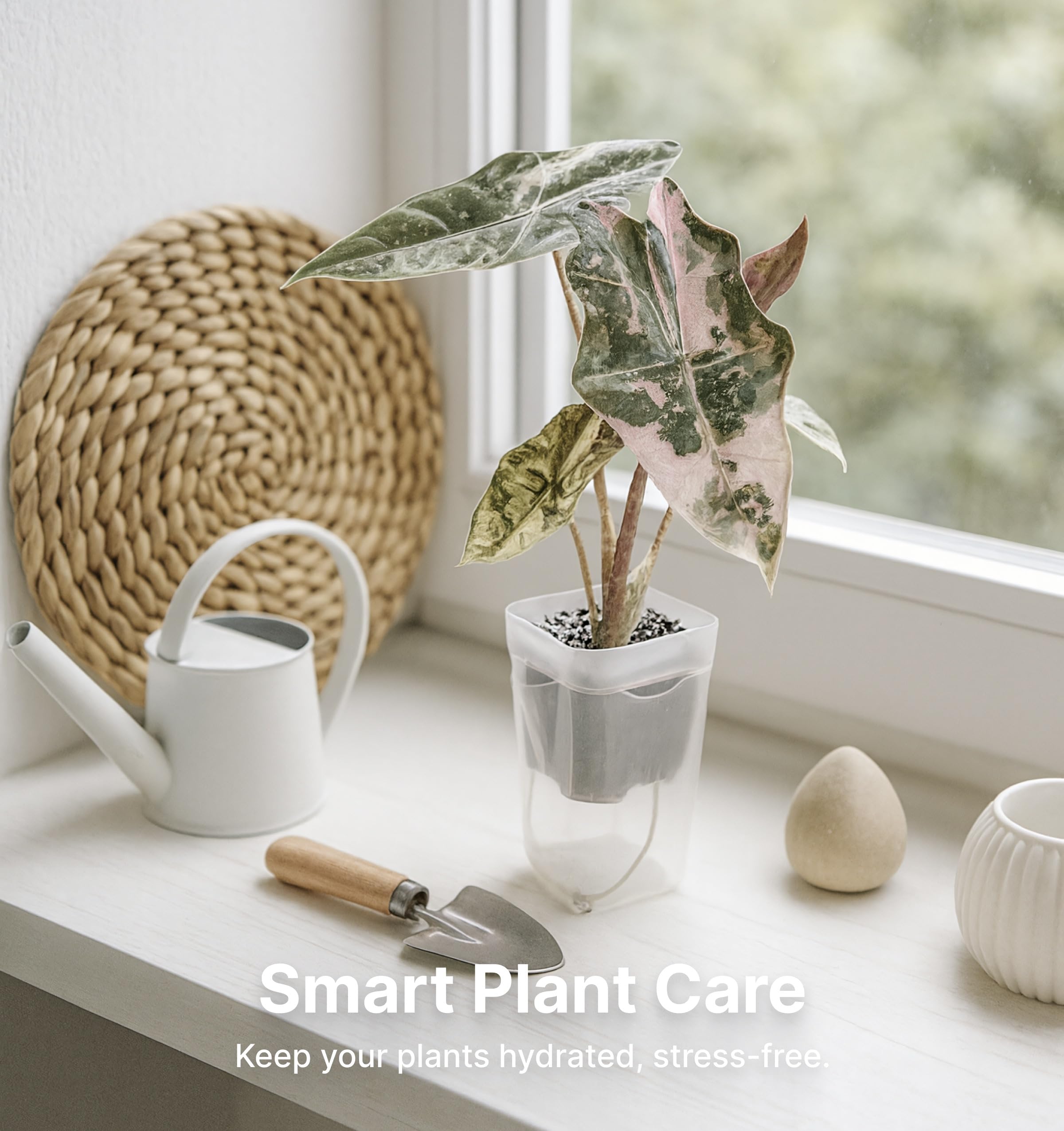 Vandorelle clear dual cups show root growth and remaining water at a glance.