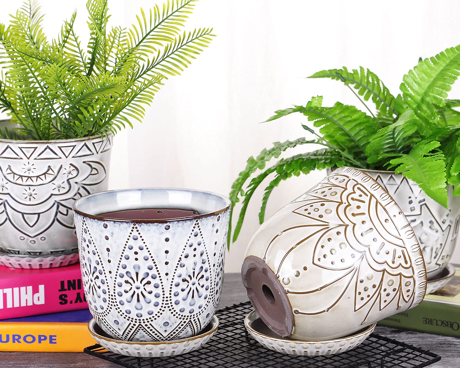 VanEnjoy plant pot complements greenery with warm earthy tones.