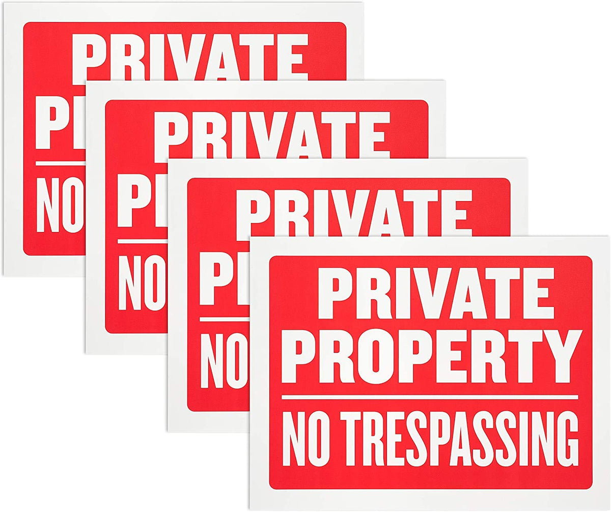 Vanitek private property no trespassing sign front view promotes property security and clarity.