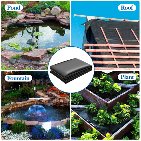 VANITURE backyard pond project ideas using liner for planters and landscaping uses