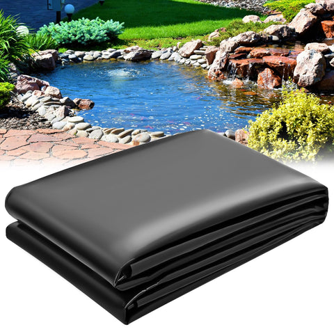 VANITURE pond liner 7x10 spread over a backyard pond for waterproof lining