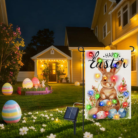 Vanleonet 12x18 inch outdoor Easter flag for patios and gardens.