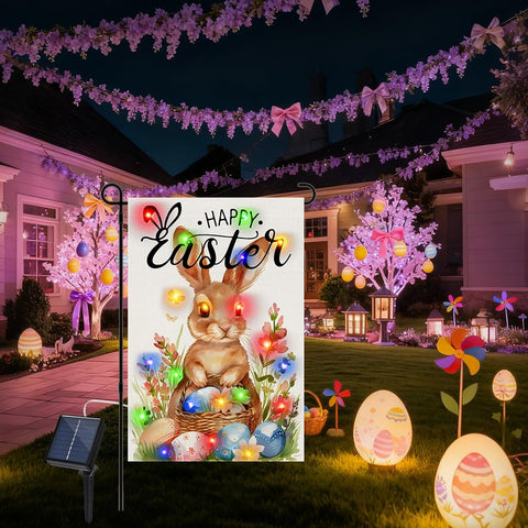 Vanleonet outdoor Easter decor flag adds festive charm to yards.