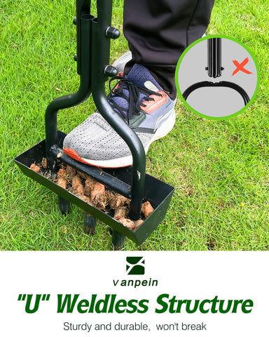 Vanpein three-tine core aerator for deeper soil penetration