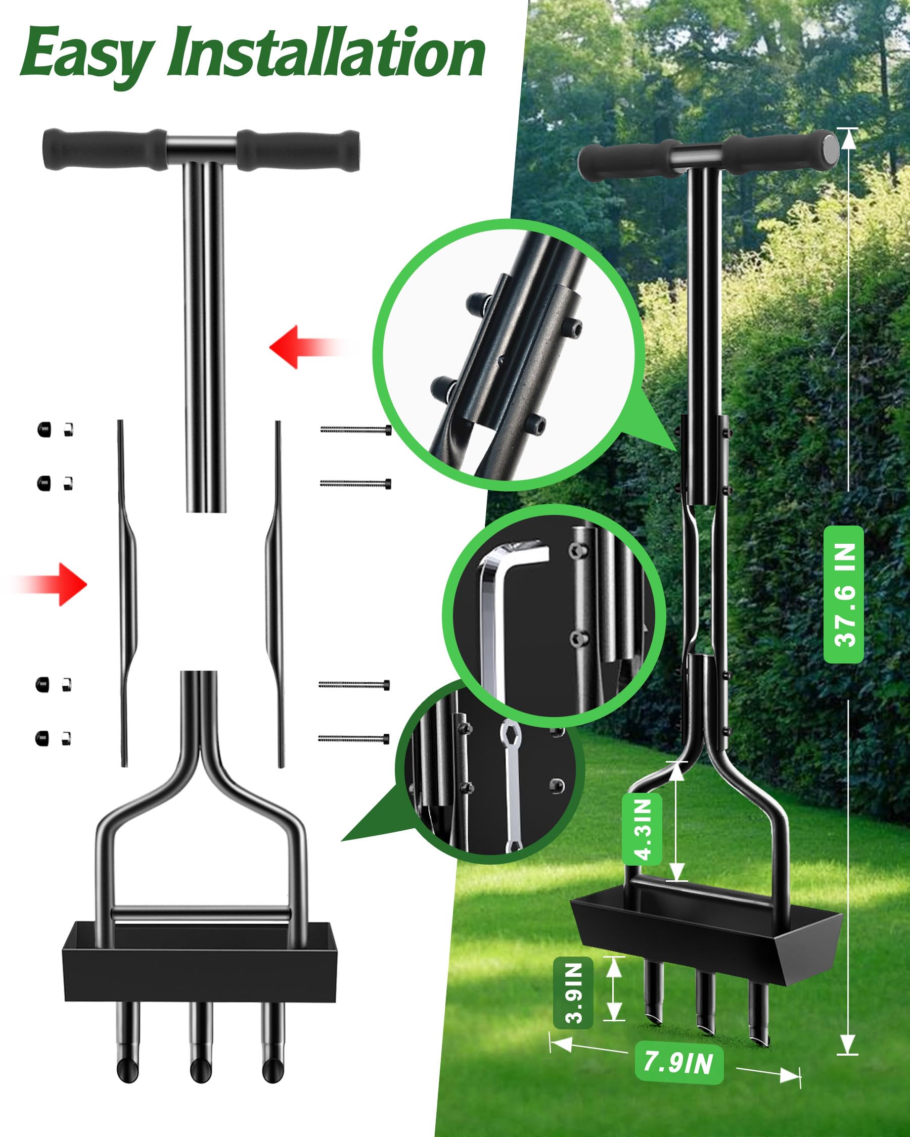 Vanpein heavy-duty iron frame for durable lawn aeration
