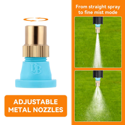 Four long rods and two short rods ensure even spray distribution
