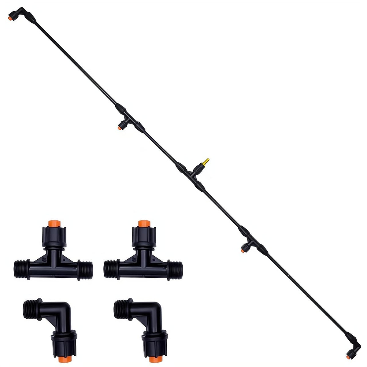 Vanpet 4-nozzle boom wand with direct hose connection for efficient garden coverage.