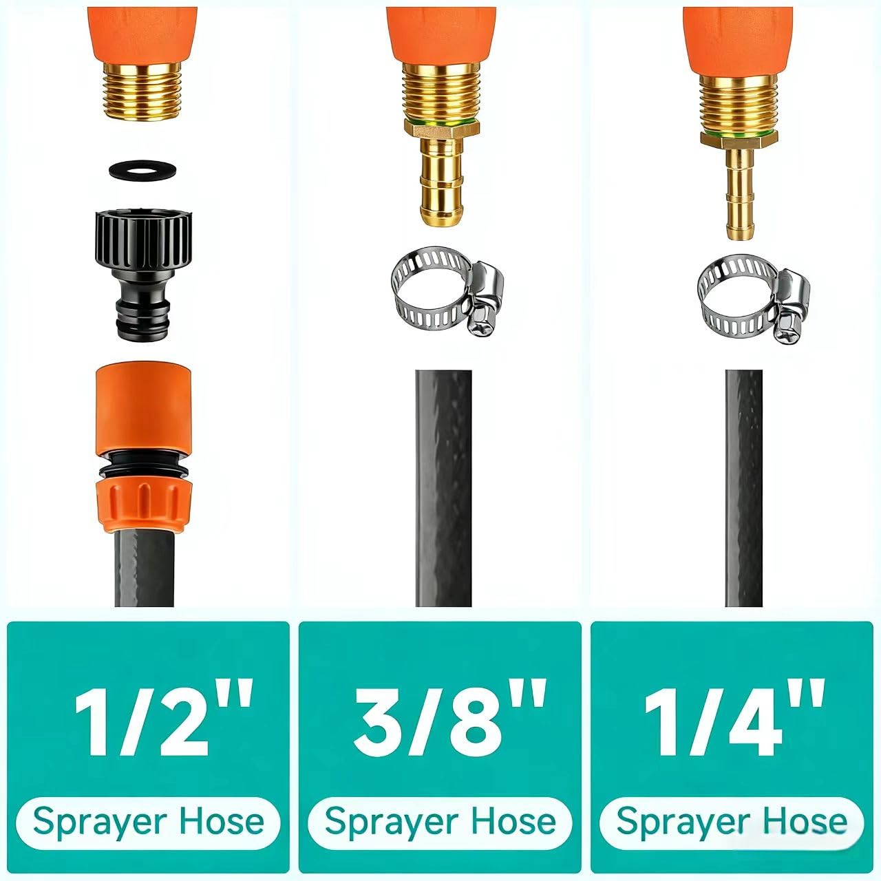 VANPET brass barb fittings for 1/4-inch and 3/8-inch hoses allow quick changes