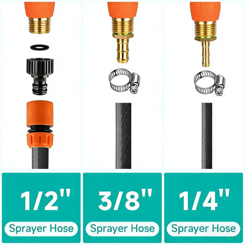 VANPET brass barb fittings for 1/4-inch and 3/8-inch hoses allow quick changes
