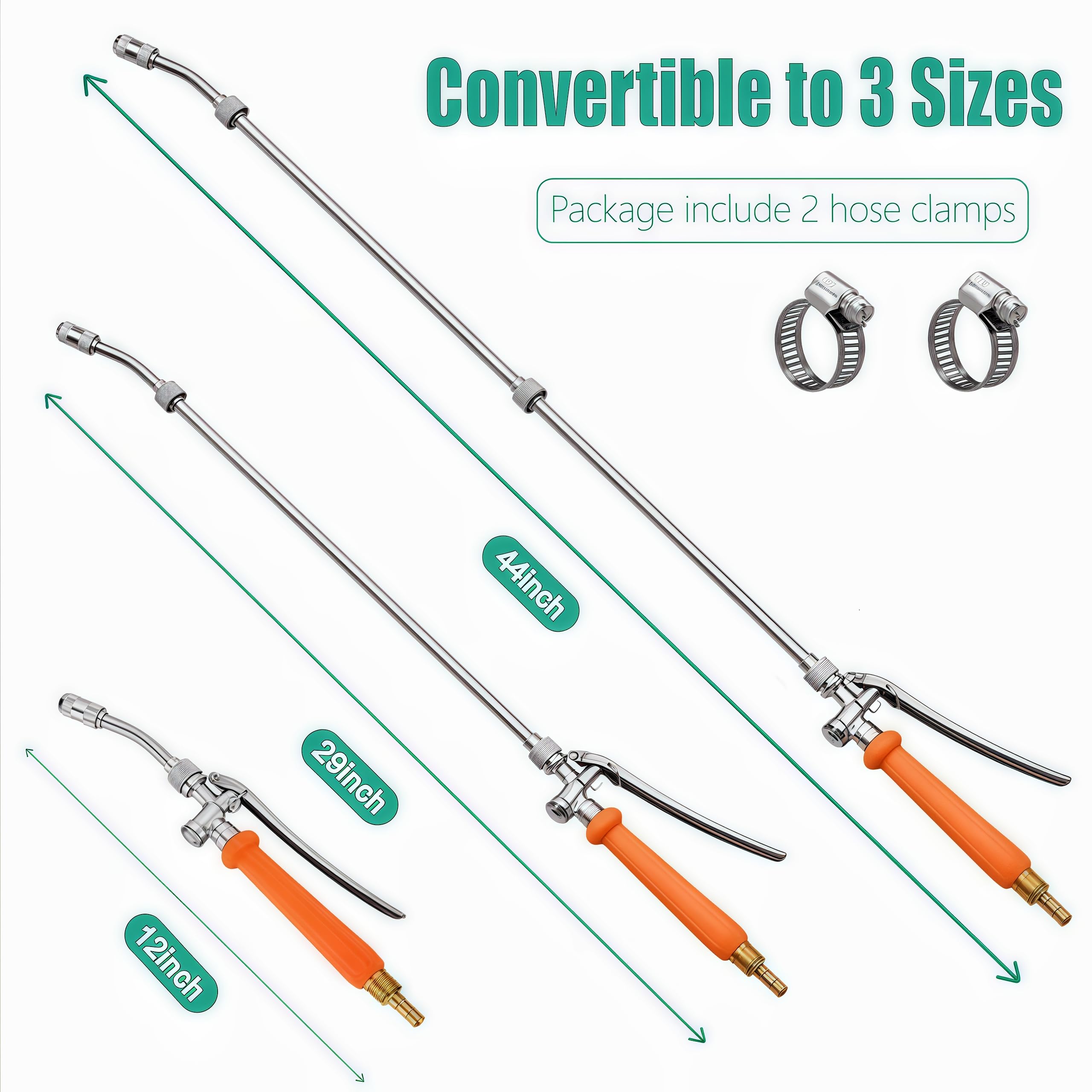 VANPET brass barbs demonstrating hose compatibility for 3/8 and 1/4 inch hoses