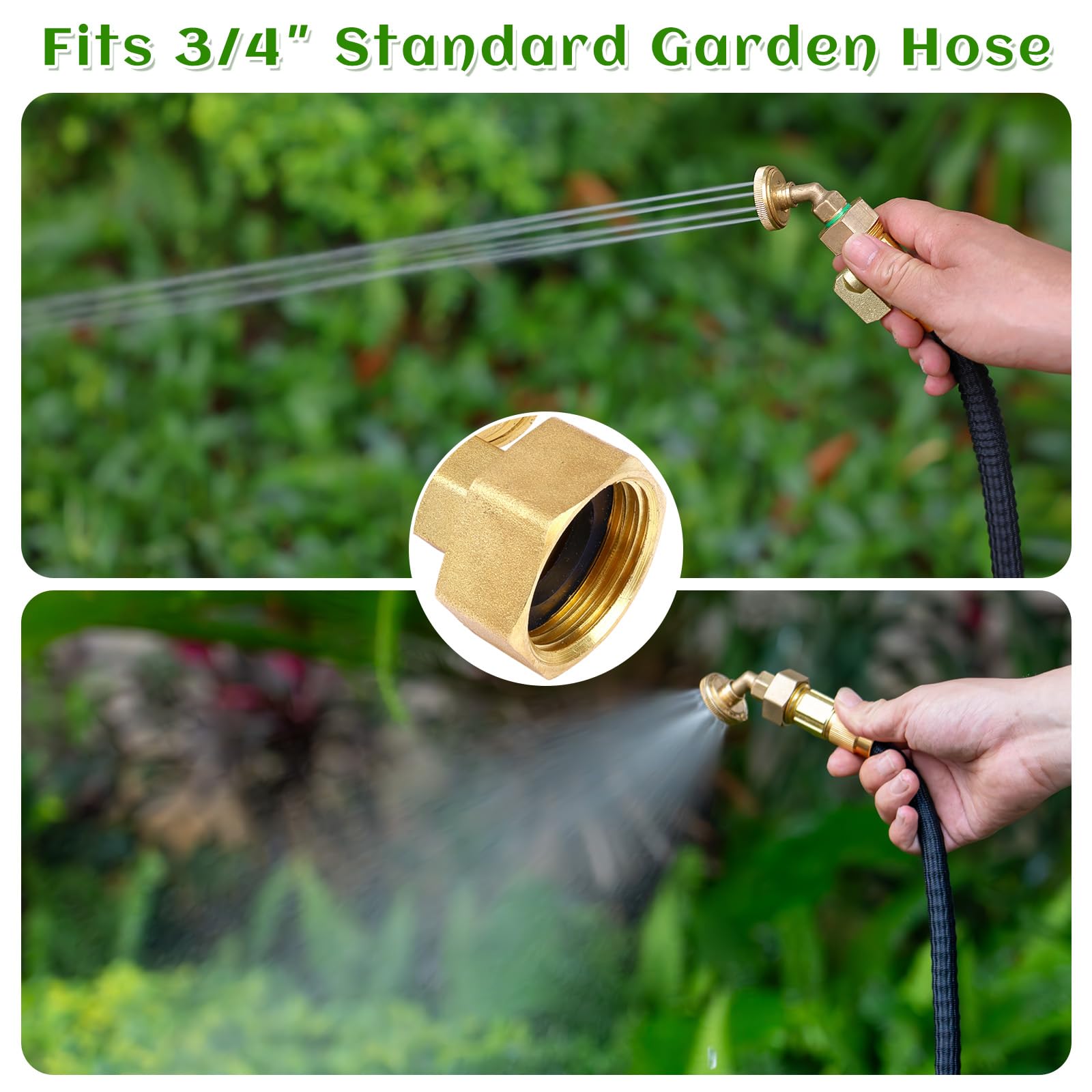 VANPET brass spray nozzle connection provides a durable hose fit.