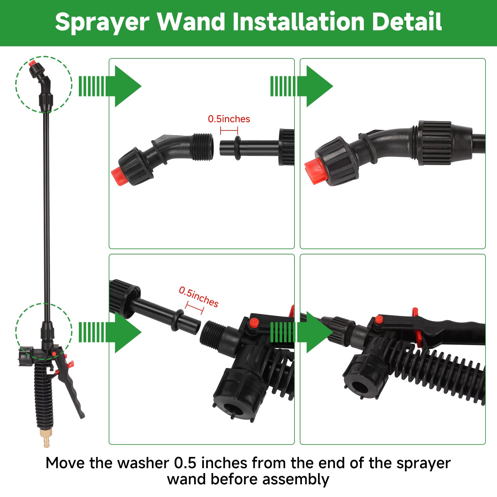 VANPET wand lockable hand lever reduces fatigue during continuous spraying.