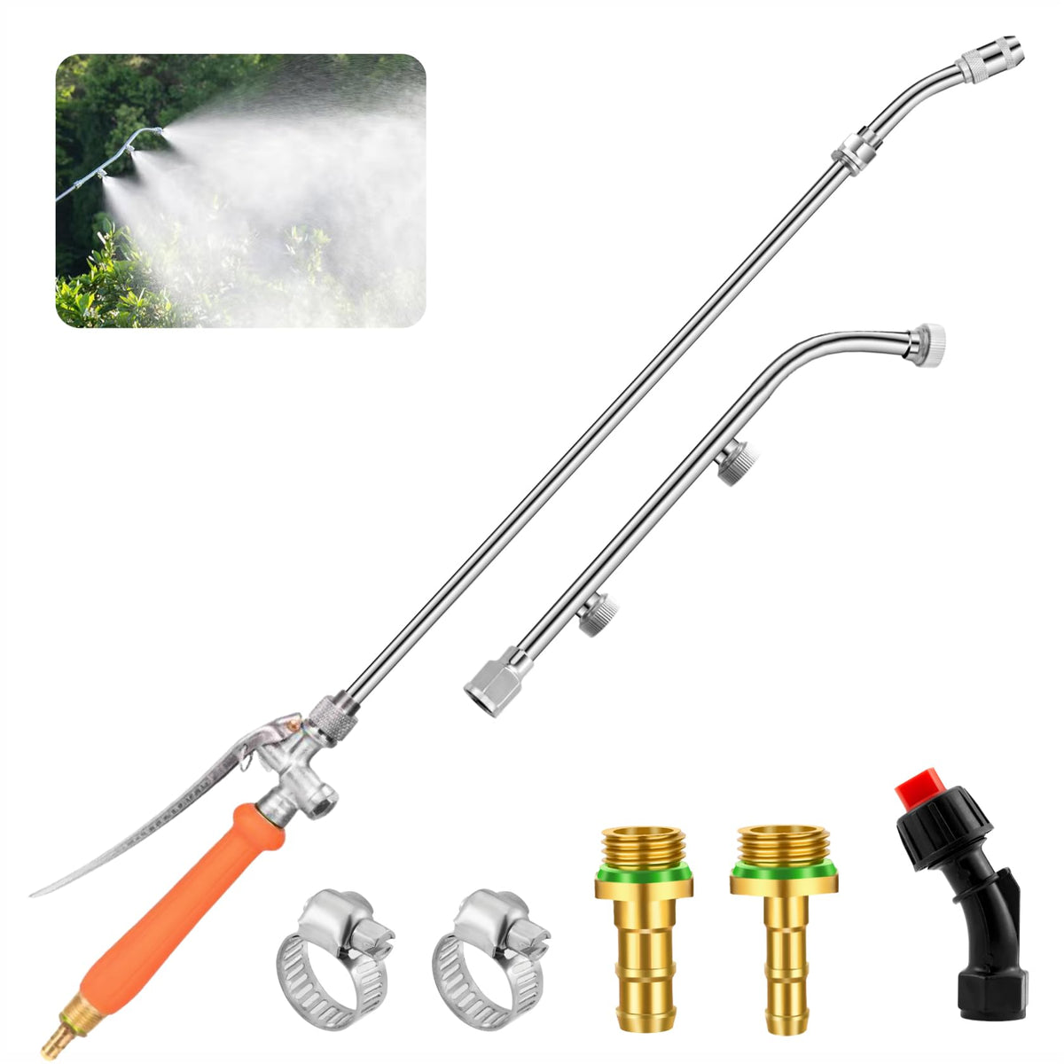 VANPET metal pump sprayer wand with three nozzles for versatile spraying