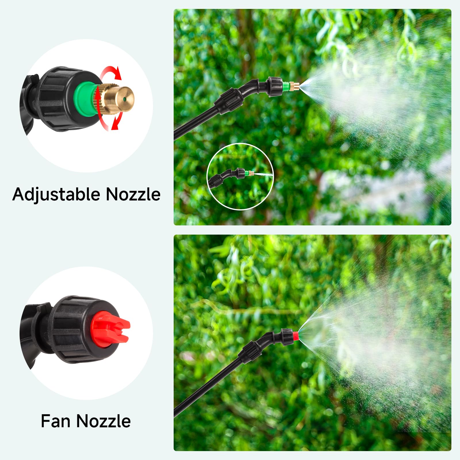 VANPET four nozzle patterns provide targeted coverage with multiple spray options