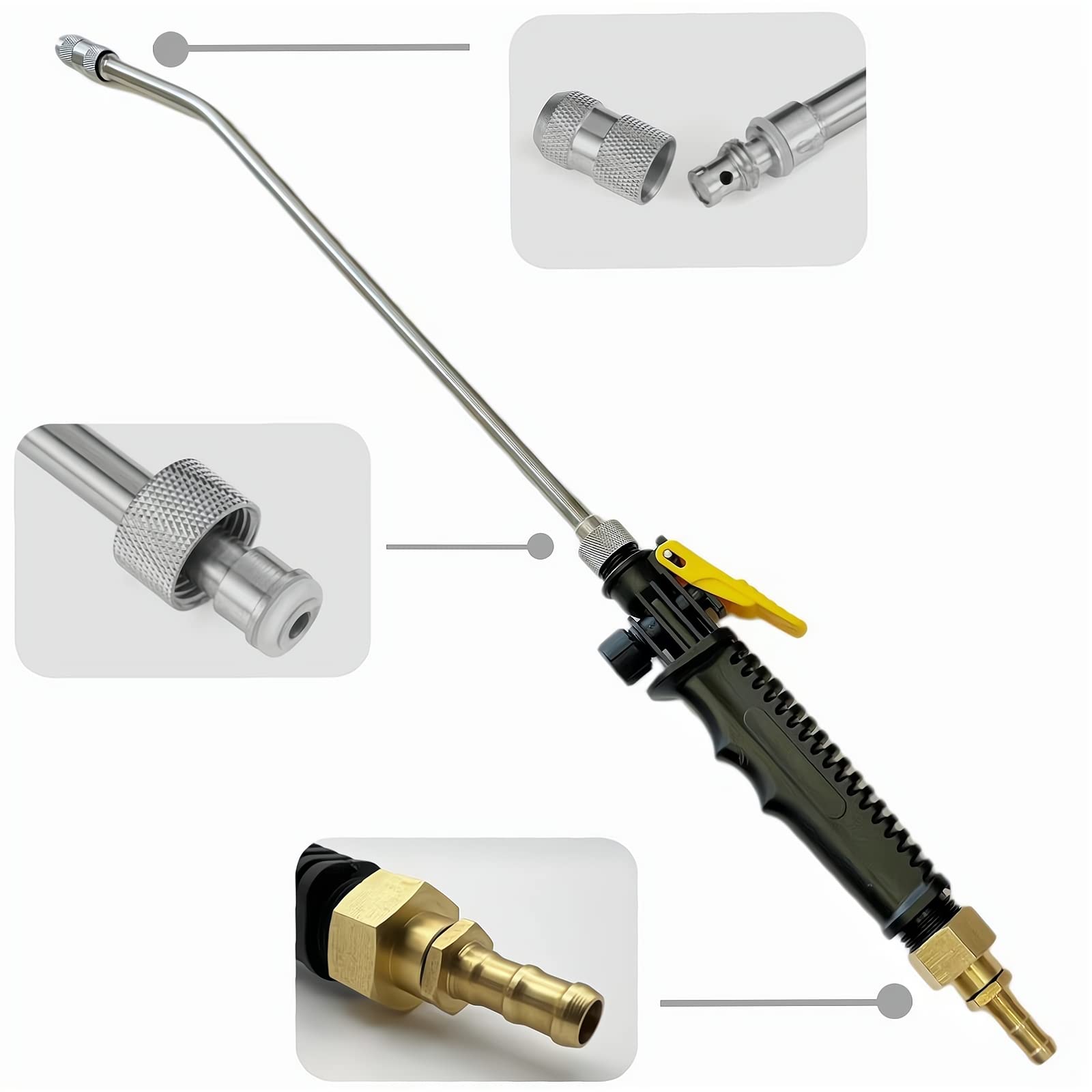 VANPET universal-fit sprayer wand for most 3/8 and 1/4 inch hoses.