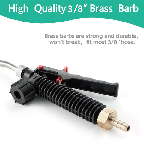 VANPET 3/8-inch brass barb ensures secure hose connection