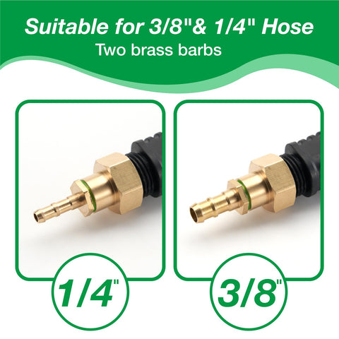 VANPET sprayer wand with brass barbs fits 1/4in and 3/8in hoses securely