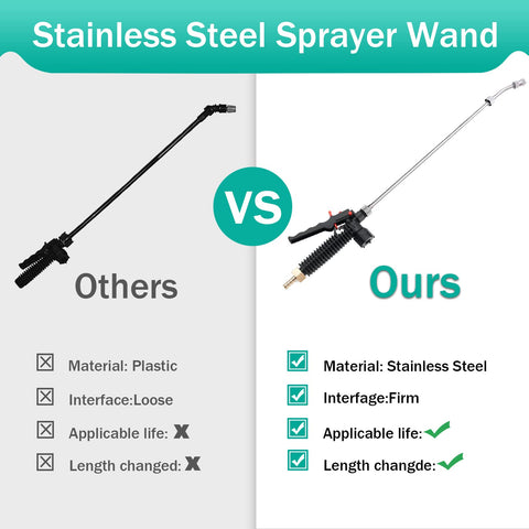 Vanpet sprayer wand with shut-off valve for precise control.