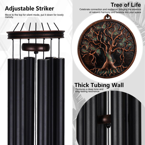 Vanquer aluminum tubes deliver deep tones for a calming garden soundscape
