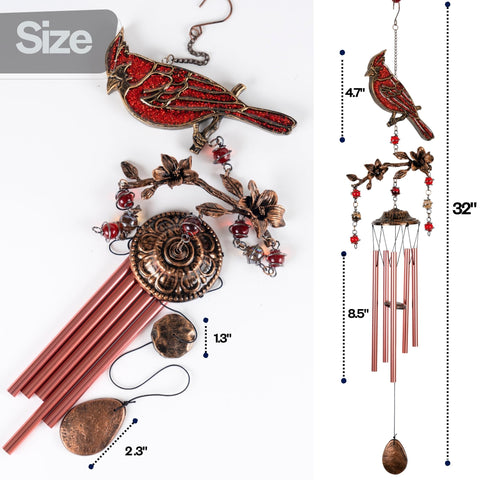 Vanquer wind chimes outdoor copper-plated blossom shows durable craftsmanship for porch decor
