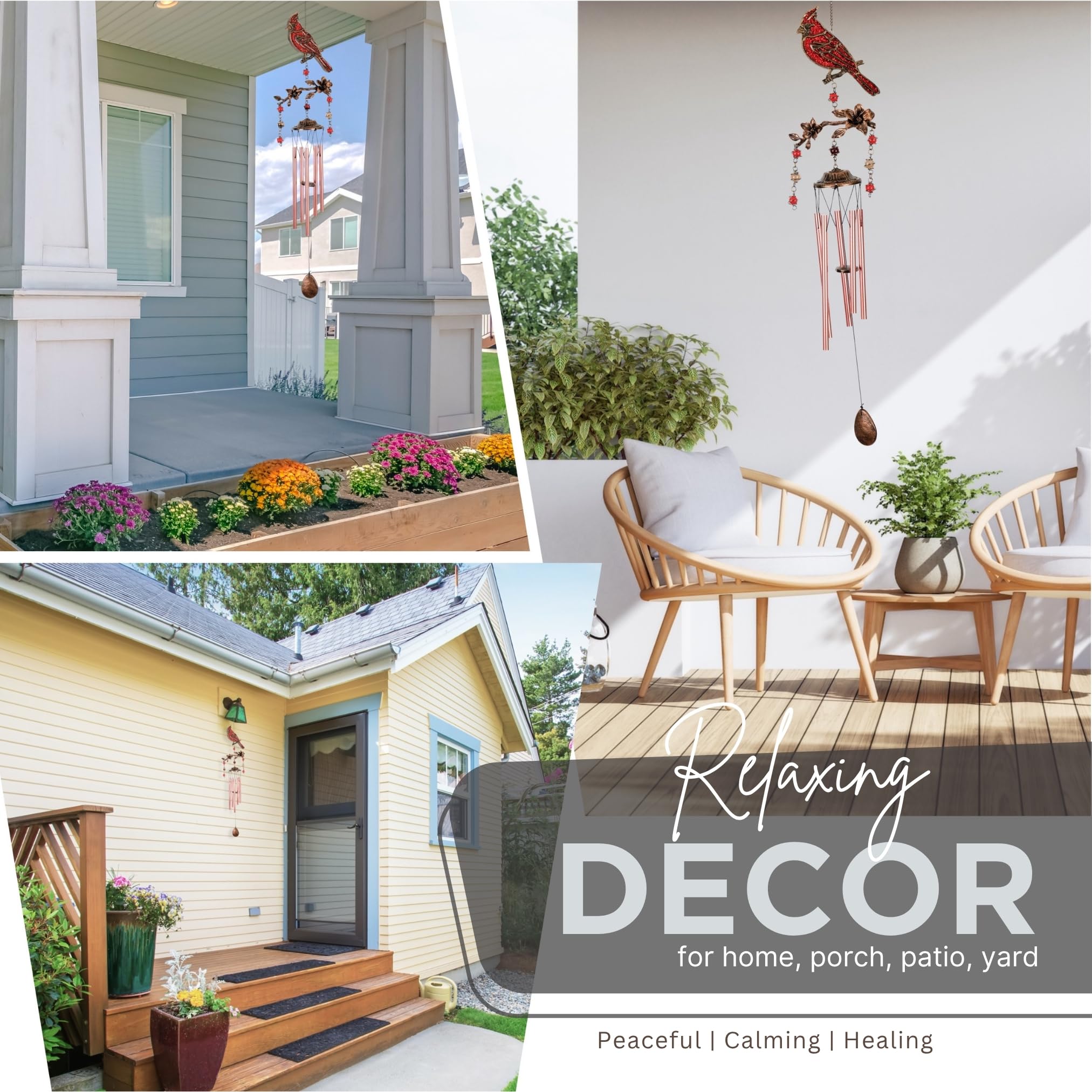 Vanquer wind chimes outdoor resonant tones create relaxing background sound