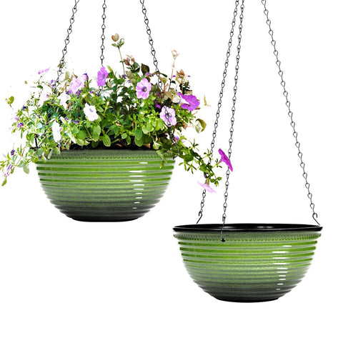 Vanslogreen 10 inch hanging planter with glazed finish for stylish indoor or outdoor décor.