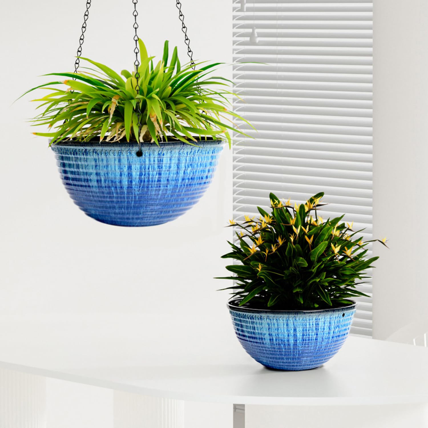 Vanslogreen glazed planters offer a modern look while supporting plant health via drainage control