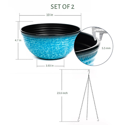 Vanslogreen glazed-finish hanging planter offers durable, stylish space enhancement.