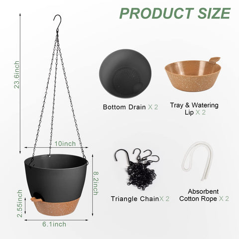 Vanslogreen removable tray captures excess water for easy care.