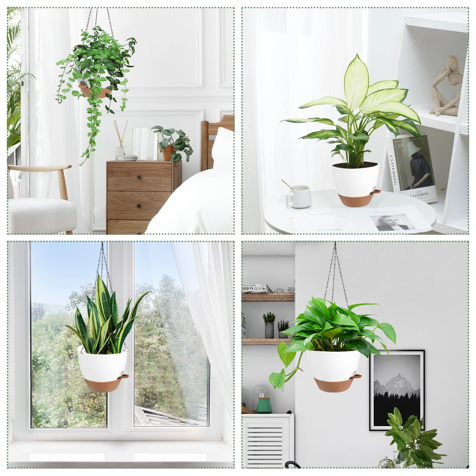 Vanslogreen 6-inch planter blends clean white style with space-saving vertical design.